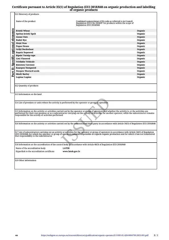 agrobalt certificate 2